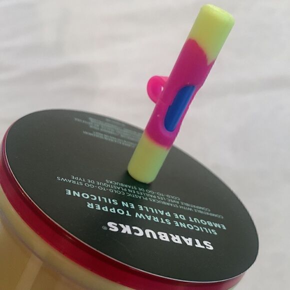 Starbucks Spring 2023 RARE 24 oz Color Changing Tumbler with Straw Topper - Picture 3 of 7